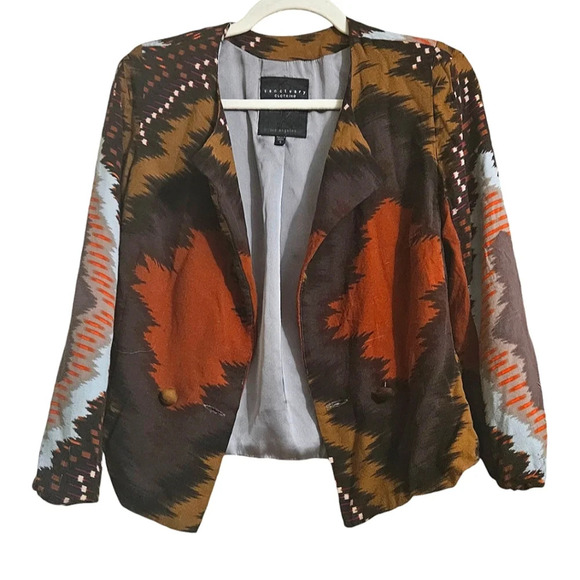 SANCTUARY Southwestern Ikat print cropped blazer top. Size small - Picture 1 of 8